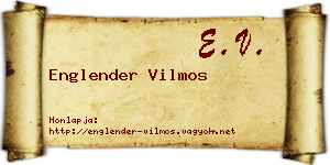Englender Vilmos névjegykártya